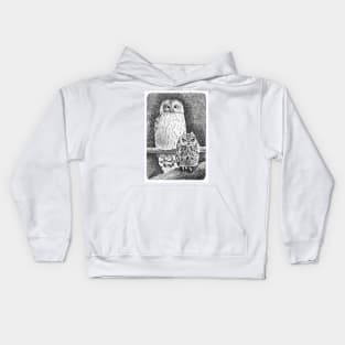 Owl drawing Kids Hoodie